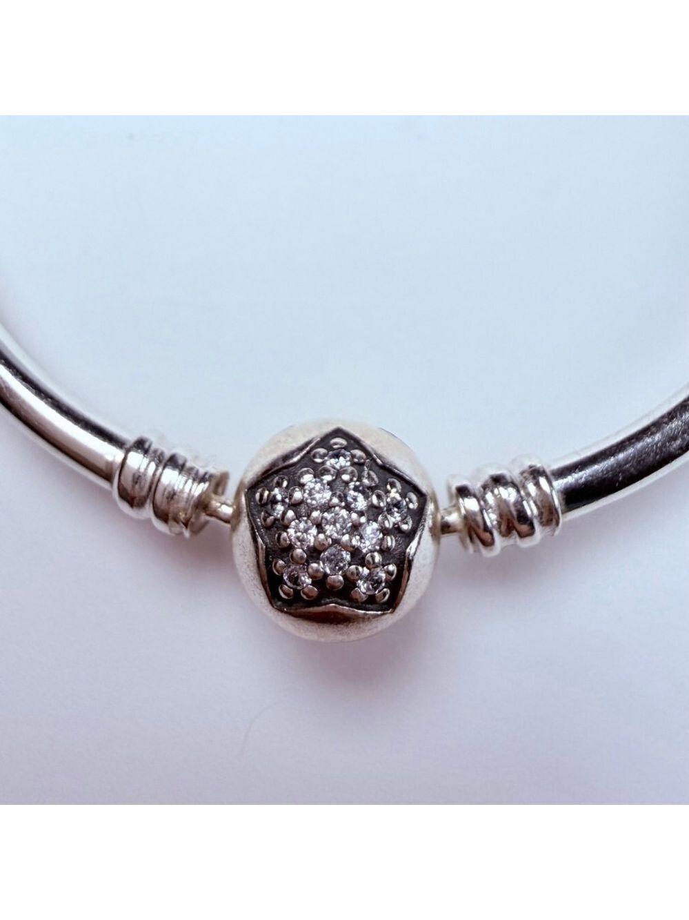 Pandora Sparkling CZ Star Sterling Silver 925 Bangle Bracelet Limited Edition